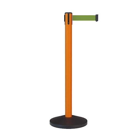 Montour Line Stanchion Belt Barrier Orange Post 13ft.Olive Belt ES400-OR-OL-130